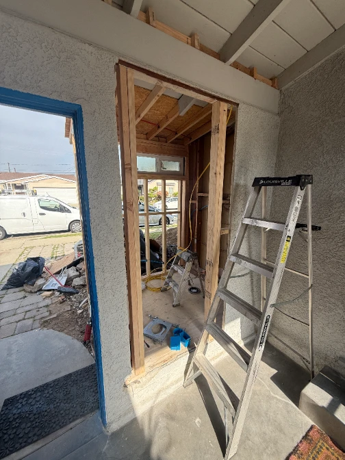Bathroom addition in Gardena foundation framing with plumbing rough in