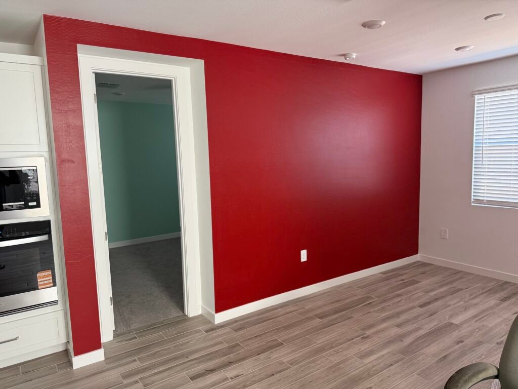 Modern accent wall installation and interior paint renovation in Phoenix Arizona