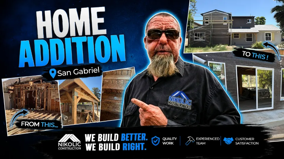 Home addition in San Gabriel CA before and after second story construction by Nikolic Construction
